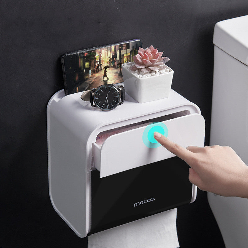 Punch-free Bathroom Waterproof Tissue Box