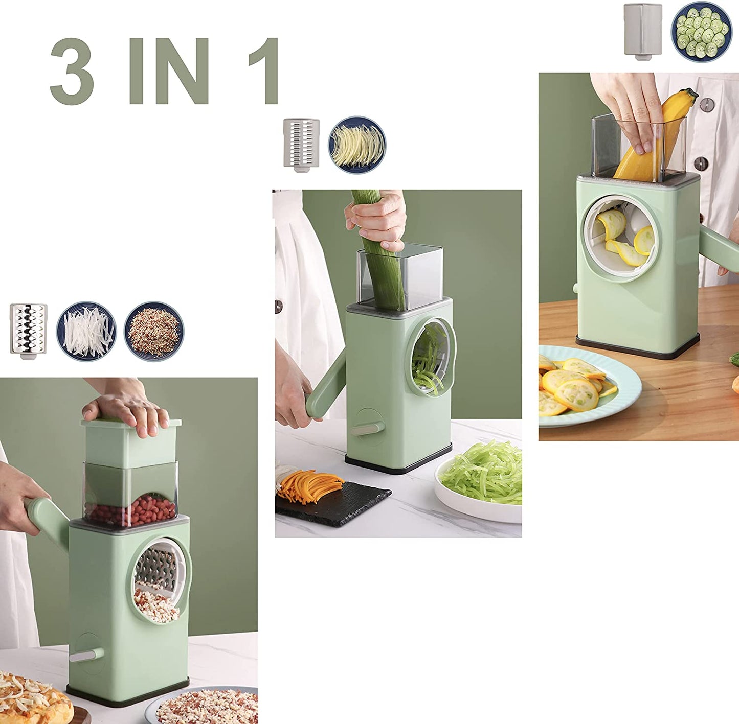 Multifunctional Drum Vegetable Slicer Spiralizer Cutter